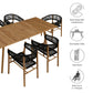 Vienna 7-Piece Outdoor Patio Teak and Rope Dining Set with Curved-Back Armchairs