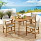Vienna 5-Piece Outdoor Patio Teak and Rope Dining Set with Armchairs