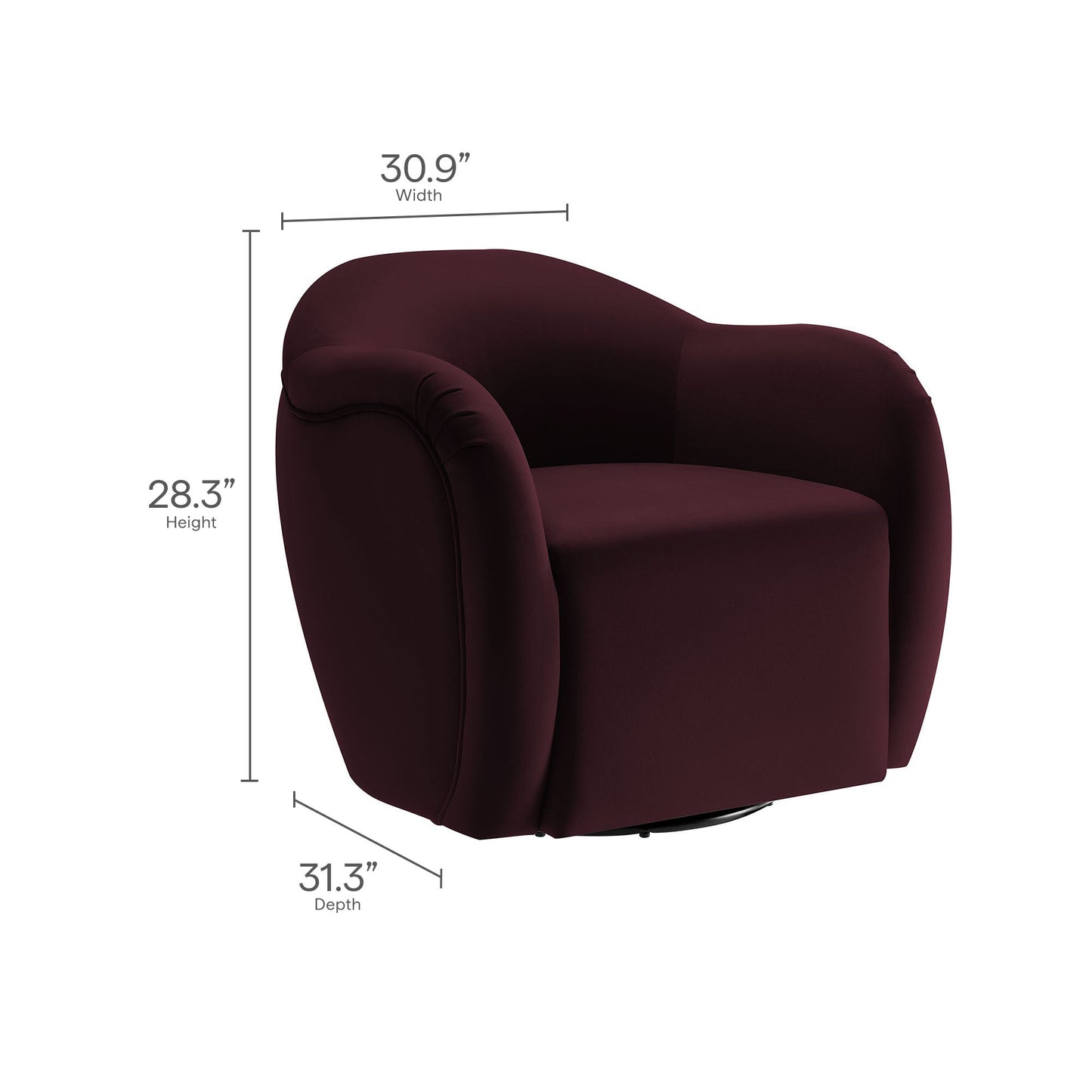 Compose Performance Velvet Swivel Armchair