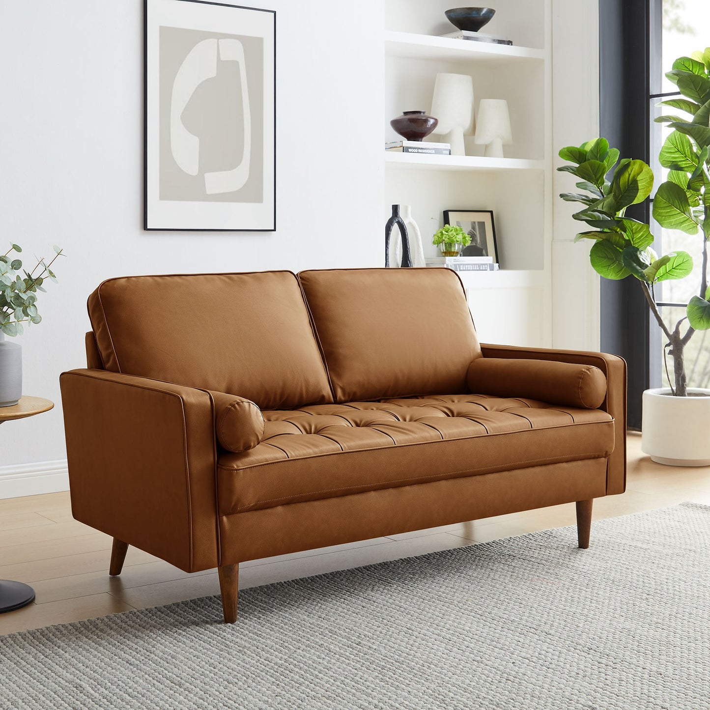 Valour Tufted Vegan Leather Loveseat