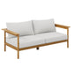 Wren 2-Piece Outdoor Patio Teak Wood Sofa and Ottoman Set