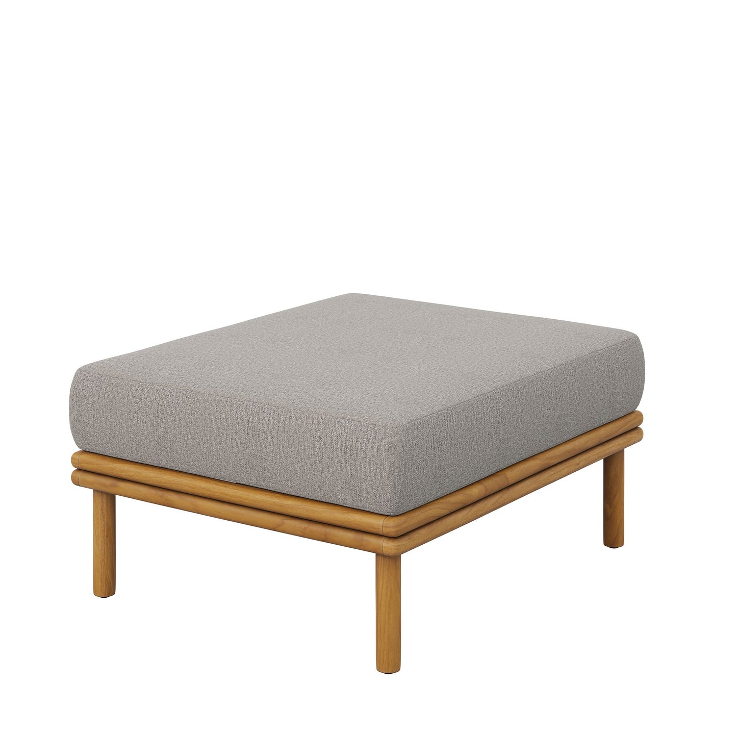 Wren 2-Piece Outdoor Patio Teak Wood Sofa and Ottoman Set