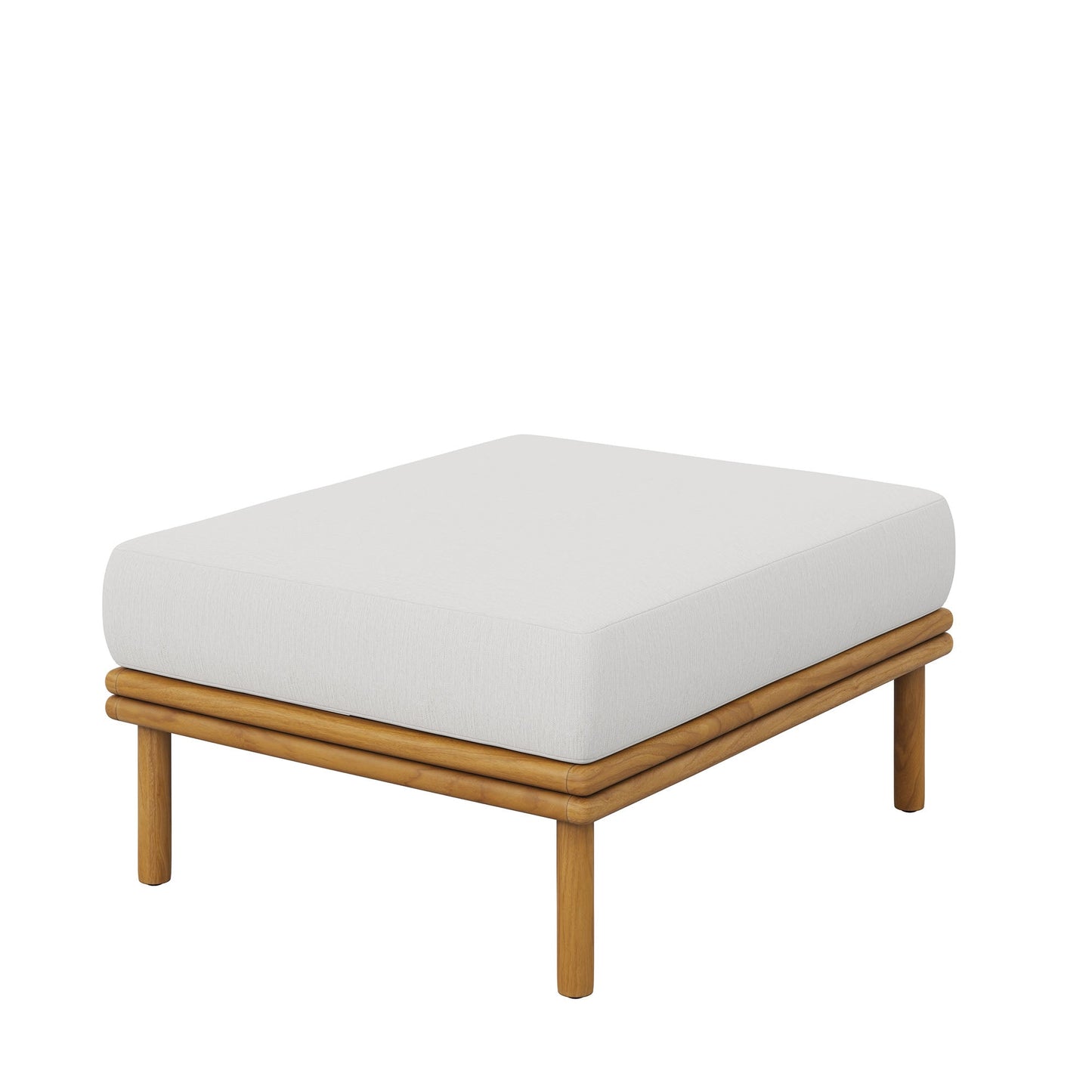 Wren 2-Piece Outdoor Patio Teak Wood Sofa and Ottoman Set