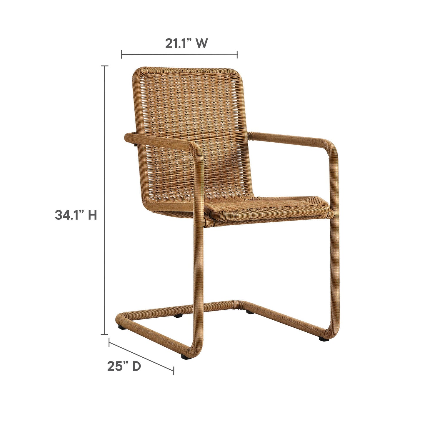 Abacus Outdoor Patio Wicker Dining Chairs Set of 2