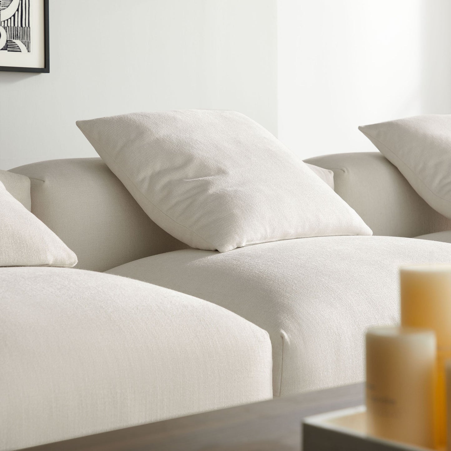 Solace 4-Piece Modular Upholstered Fabric Sectional Sofa