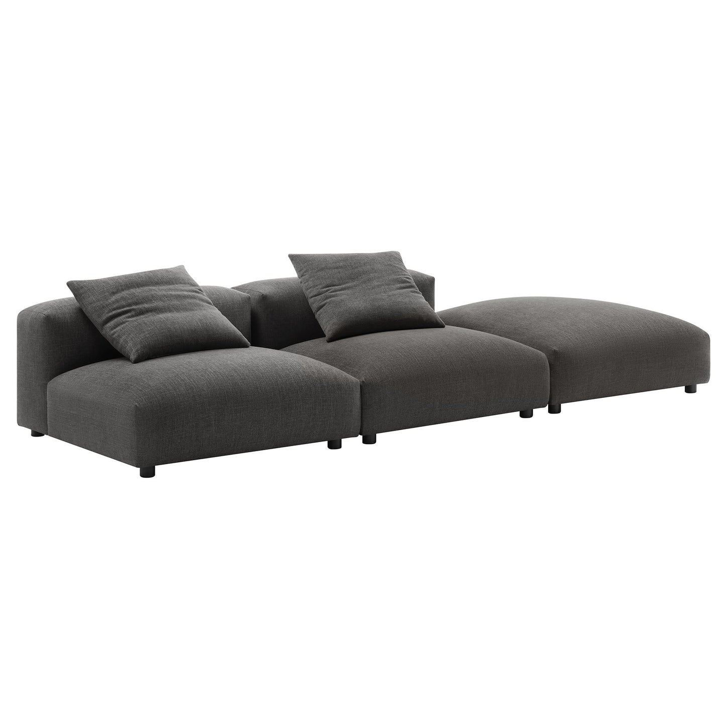 Solace 3-Piece Modular Upholstered Fabric Sectional Sofa