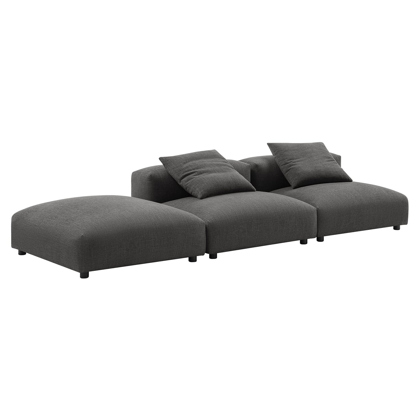 Solace 3-Piece Modular Upholstered Fabric Sectional Sofa
