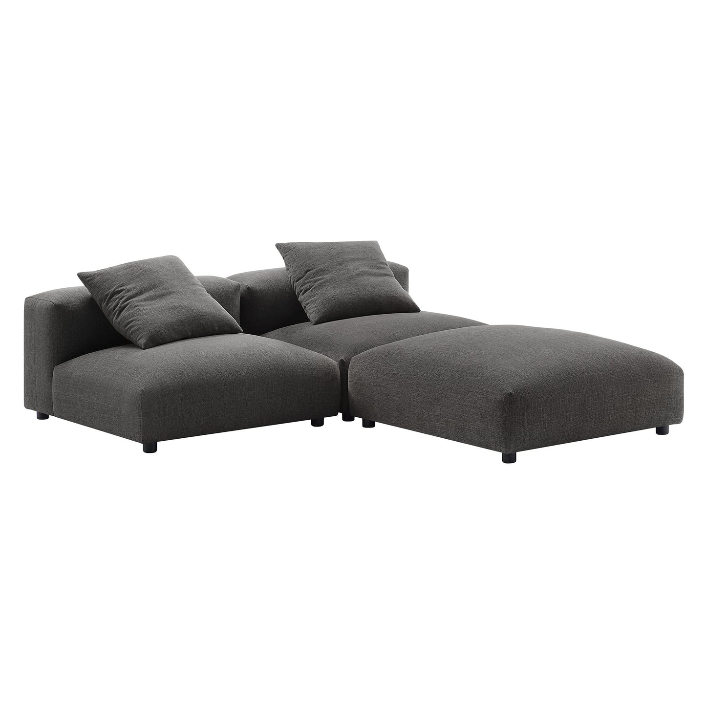 Solace 3-Piece Modular Upholstered Fabric Sectional Sofa