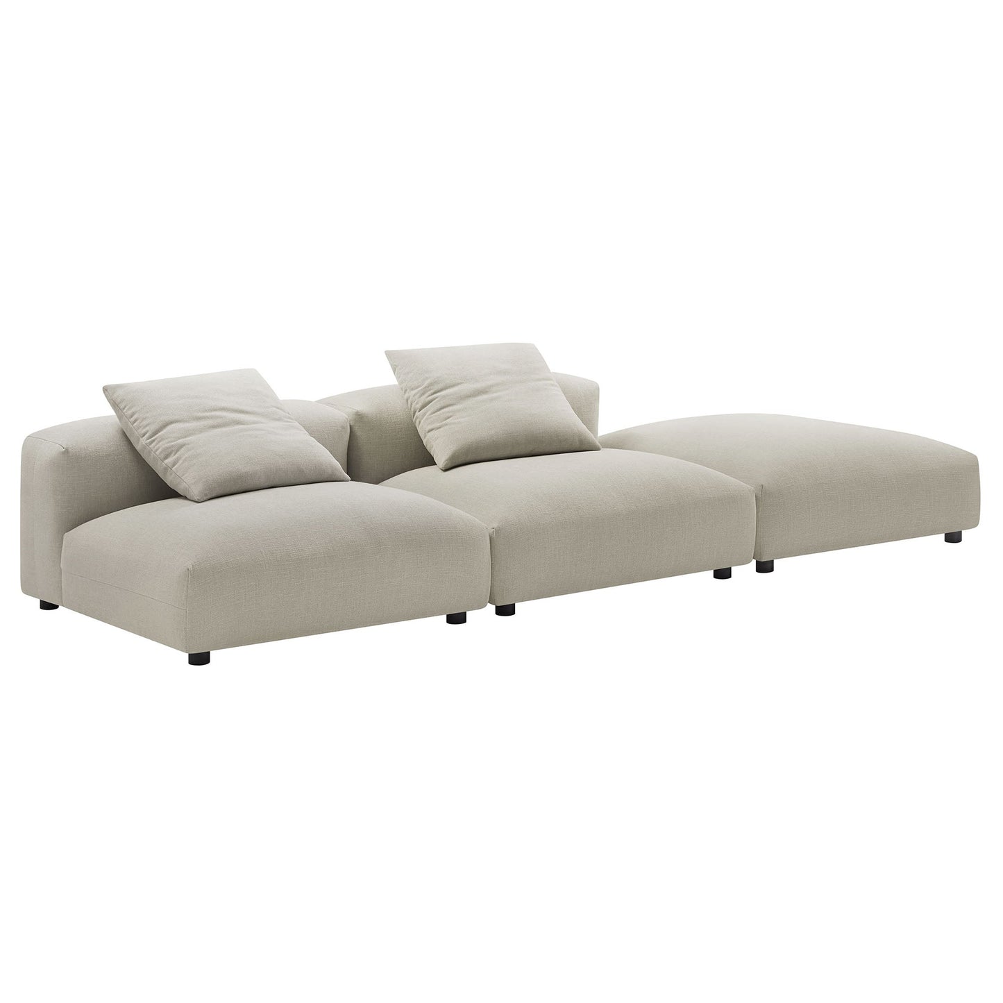 Solace 3-Piece Modular Upholstered Fabric Sectional Sofa