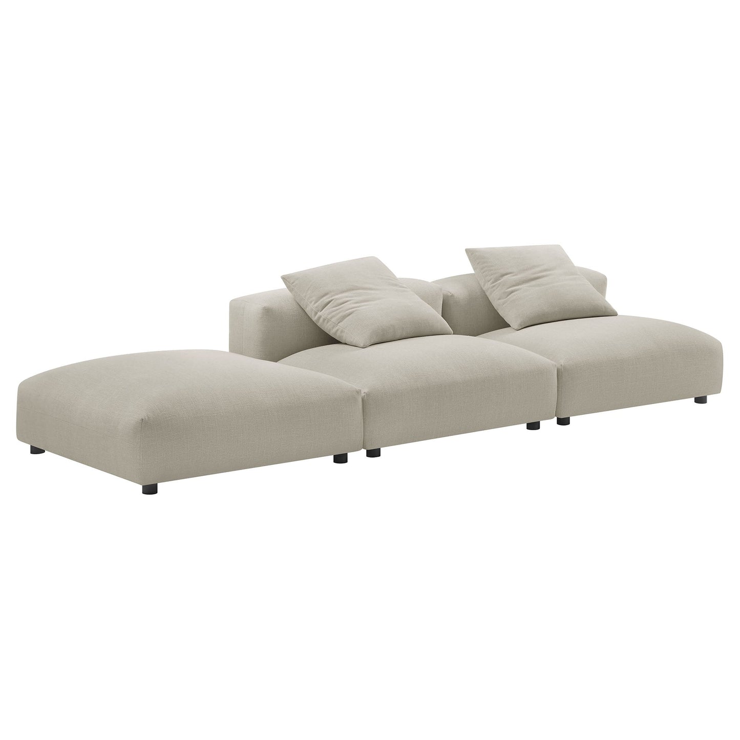 Solace 3-Piece Modular Upholstered Fabric Sectional Sofa