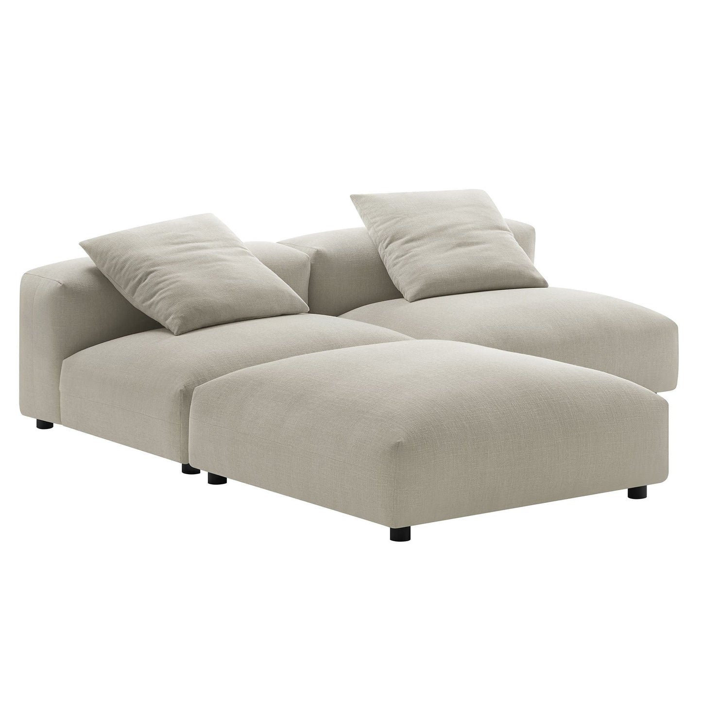 Solace 3-Piece Modular Upholstered Fabric Sectional Sofa