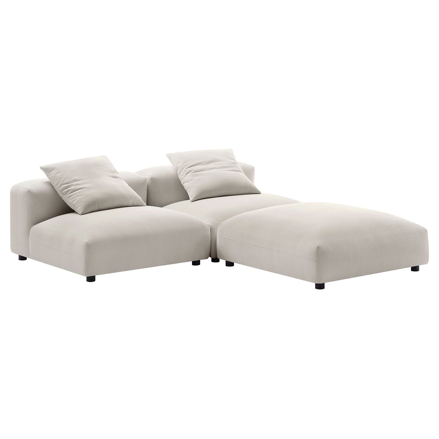 Solace 3-Piece Modular Upholstered Fabric Sectional Sofa