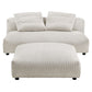 Solace  Modular Corduroy Upholstered Armless Loveseat and Ottoman Set