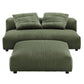 Solace  Modular Corduroy Upholstered Armless Loveseat and Ottoman Set