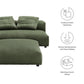Solace  Modular Corduroy Upholstered Armless Loveseat and Ottoman Set