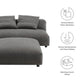 Solace  Modular Upholstered Fabric Armless Loveseat and Ottoman Set