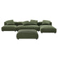 Solace 4-Piece Modular Corduroy Upholstered Sectional Sofa With Ottoman