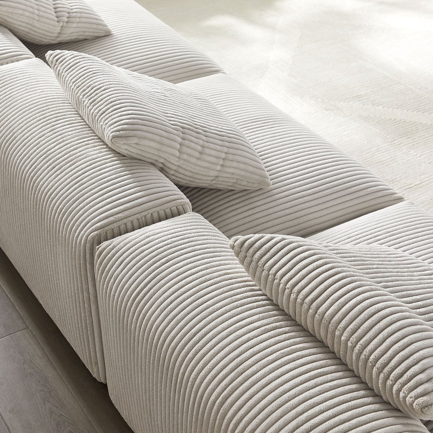 Solace 3-Piece Modular Corduroy Upholstered Sofa