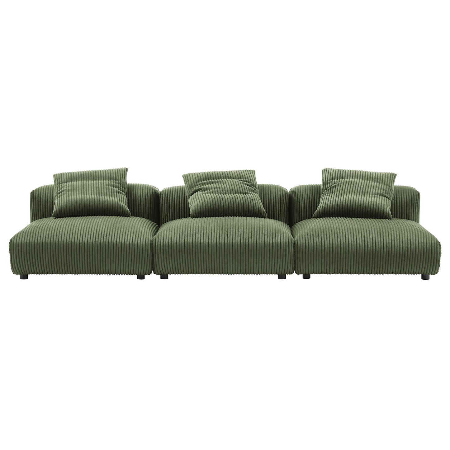 Solace 3-Piece Modular Corduroy Upholstered Sofa
