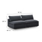 Commix Down Filled Overstuffed 2-Piece Armless Sectional Loveseat