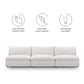 Commix Down Filled Overstuffed 3-Piece Armless Sectional Sofa