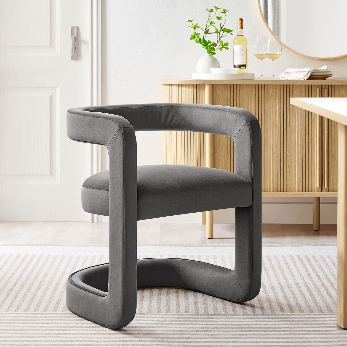 Winslow  Barrel Performance Velvet Dining Chair