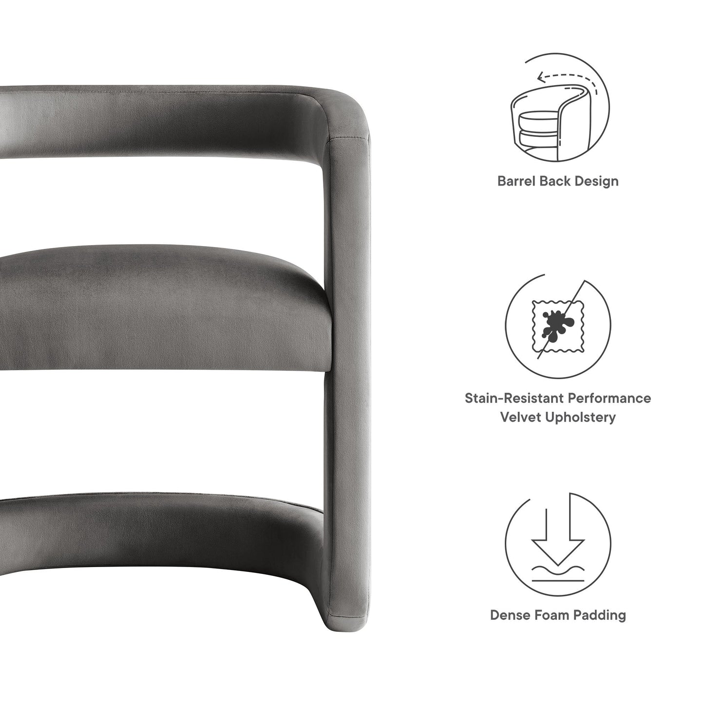 Winslow  Barrel Performance Velvet Dining Chair