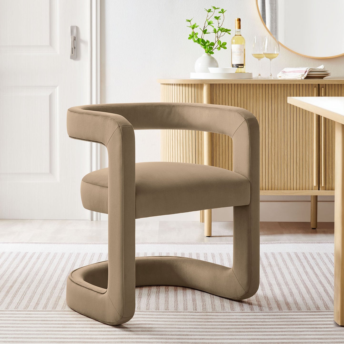 Winslow  Barrel Performance Velvet Dining Chair