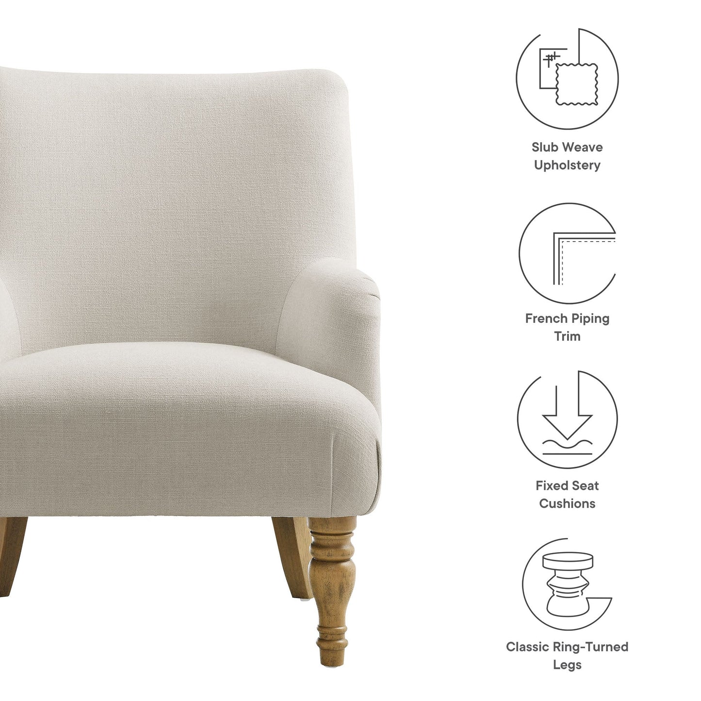 Ellington Fabric Upholstered Accent Armchair