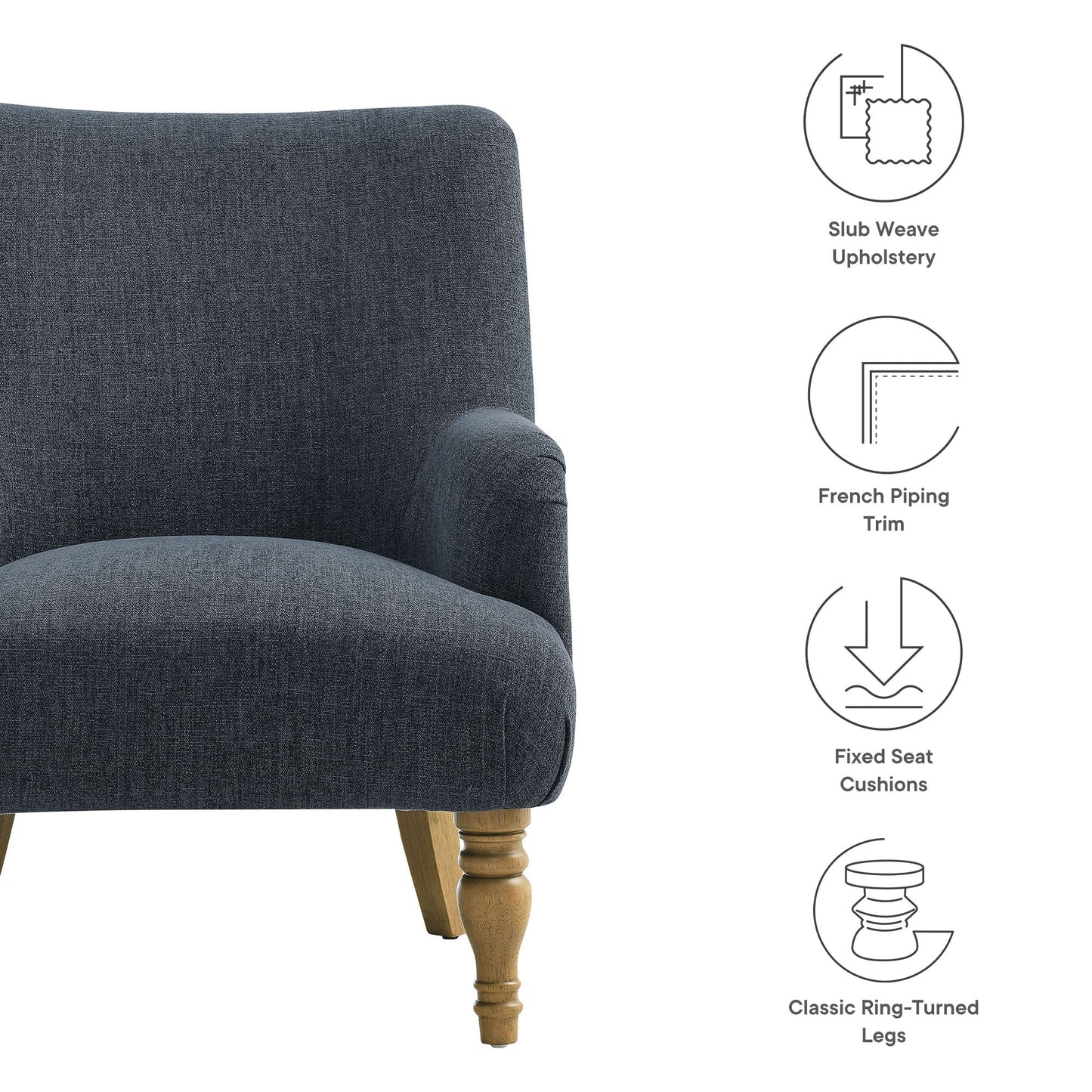 Ellington Fabric Upholstered Accent Armchair