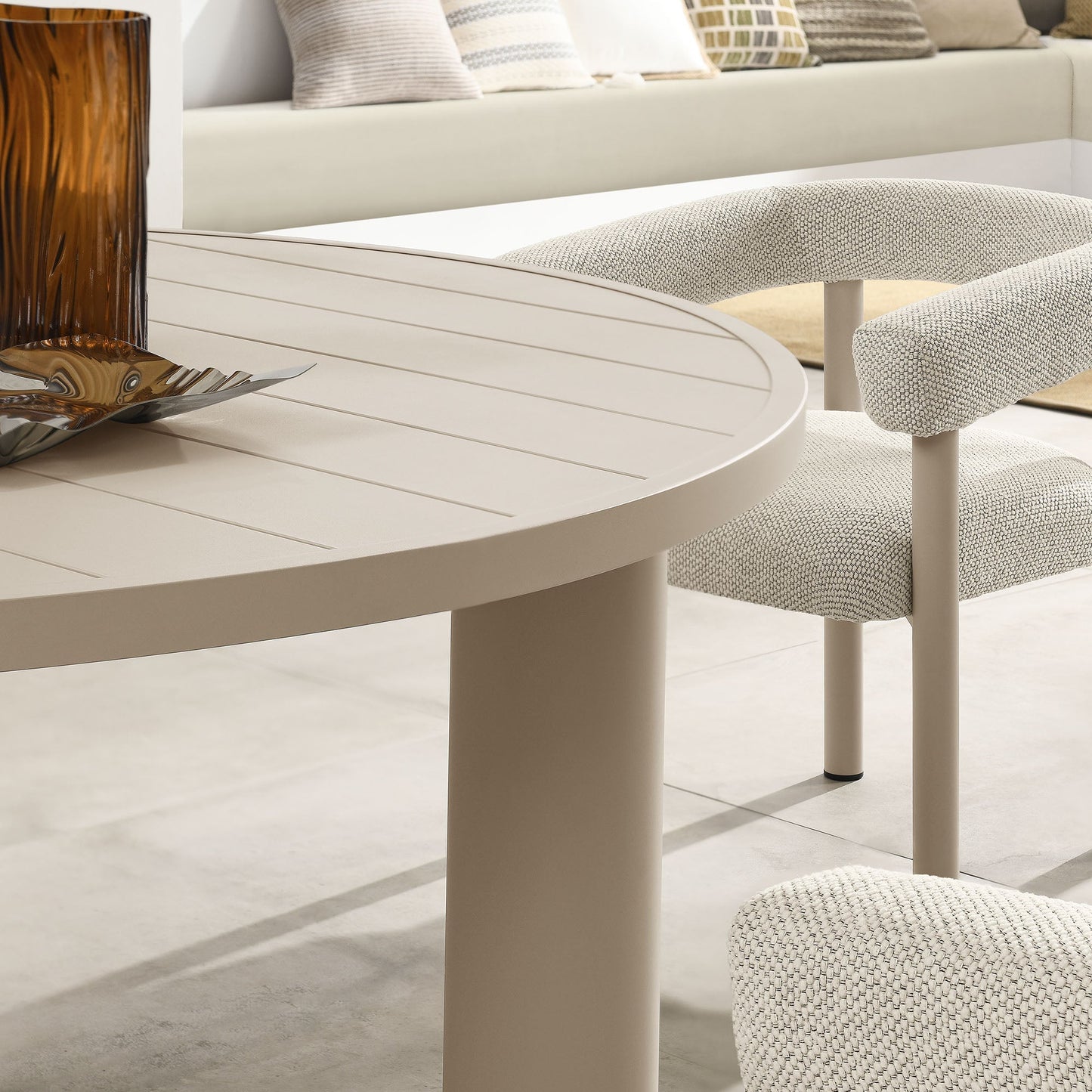 Nautica 5-Piece Round Outdoor Patio Aluminum Dining Table and Chairs Set