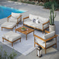 Wren 6-Piece Outdoor Patio Teak Wood Furniture Set