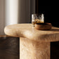 Elowen Indoor - Outdoor Patio Textured Faux Travertine Side Table