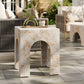 Valen Square Indoor - Outdoor Patio Arched Concrete Side Table