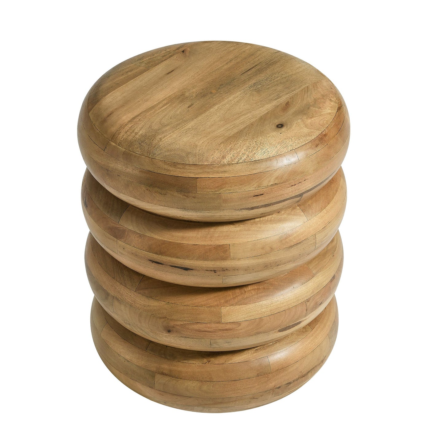 Ellery Round Stacked Wood Side Table