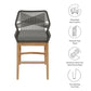 Wellspring Outdoor Patio Teak and Rope Counter Stool