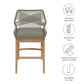 Wellspring Outdoor Patio Teak and Rope Counter Stool