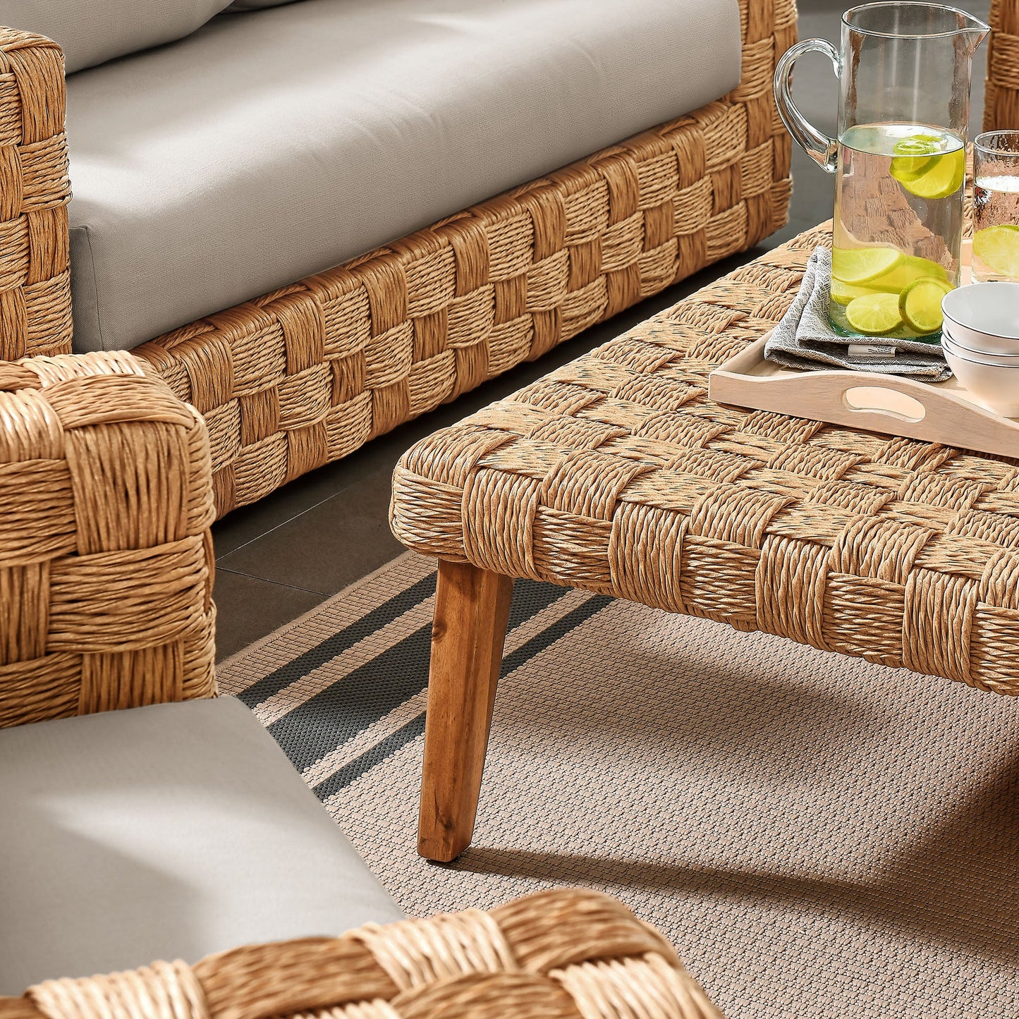 Thames  4-Piece Outdoor Patio Wicker Rattan Furniture Set