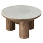 Ellison 33" Round Wood Coffee Table With Marble Top