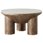 Ellison 33" Round Wood Coffee Table With Marble Top
