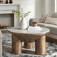 Ellison 33" Round Wood Coffee Table With Marble Top