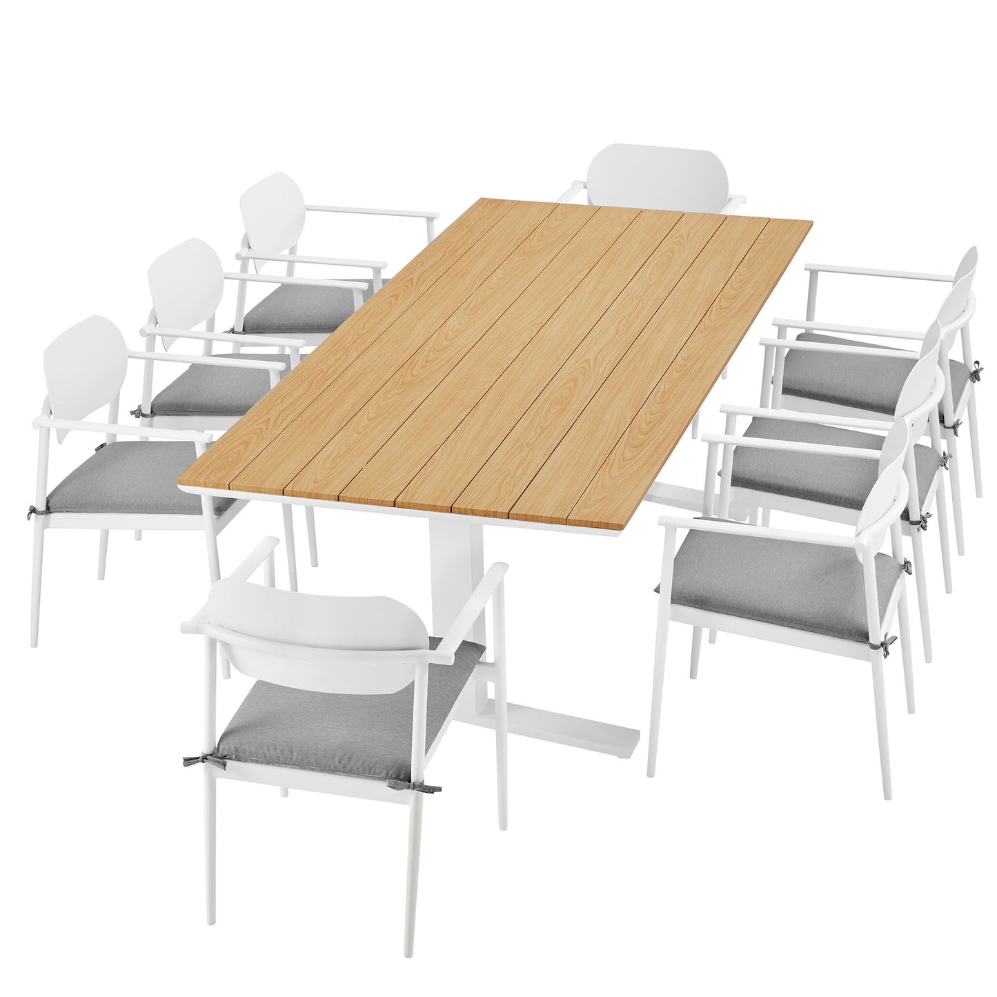 Aeris 9-Piece Outdoor Patio Aluminum Dining Set