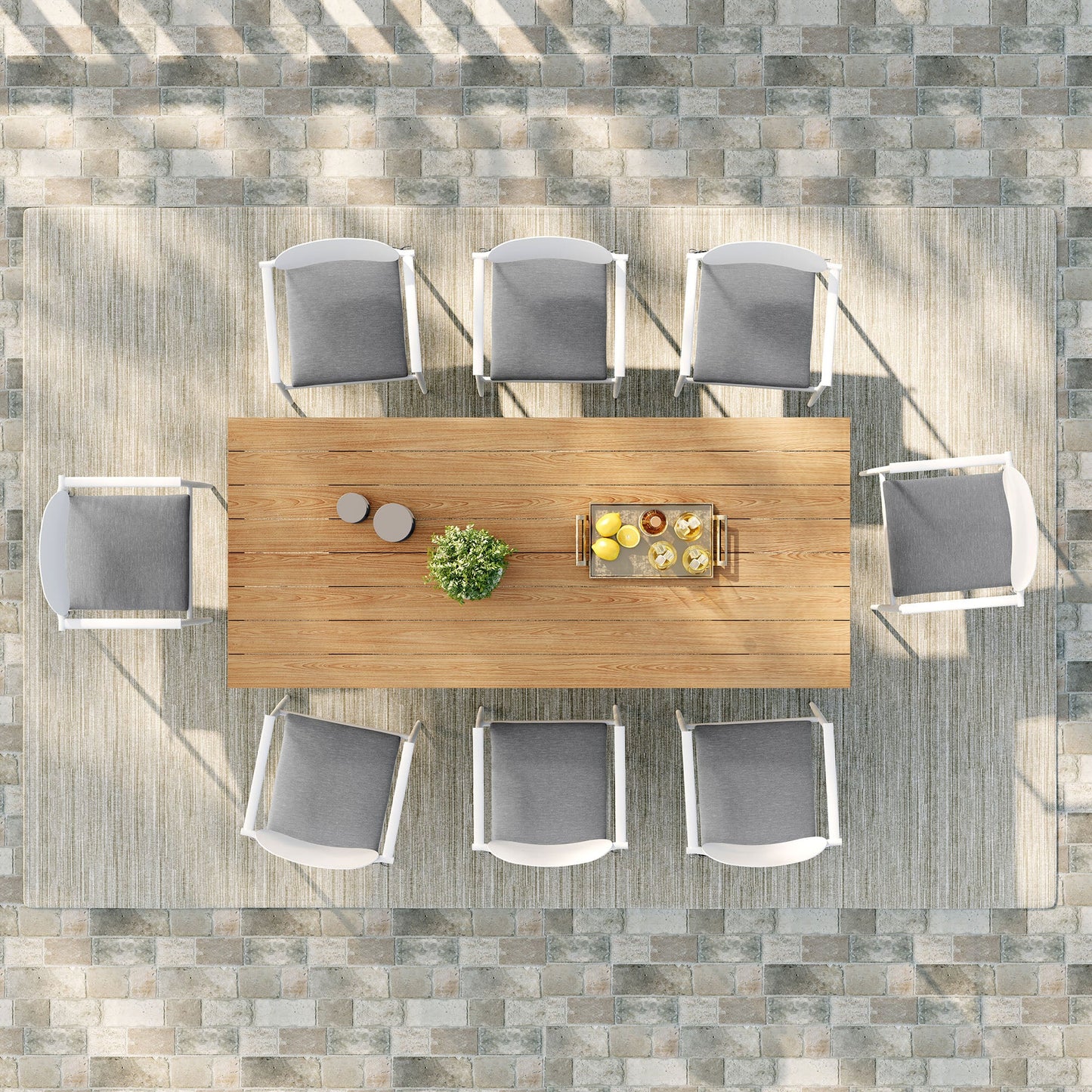 Aeris 9-Piece Outdoor Patio Aluminum Dining Set