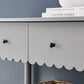 Emmeline 3-Drawer Scalloped Console Table
