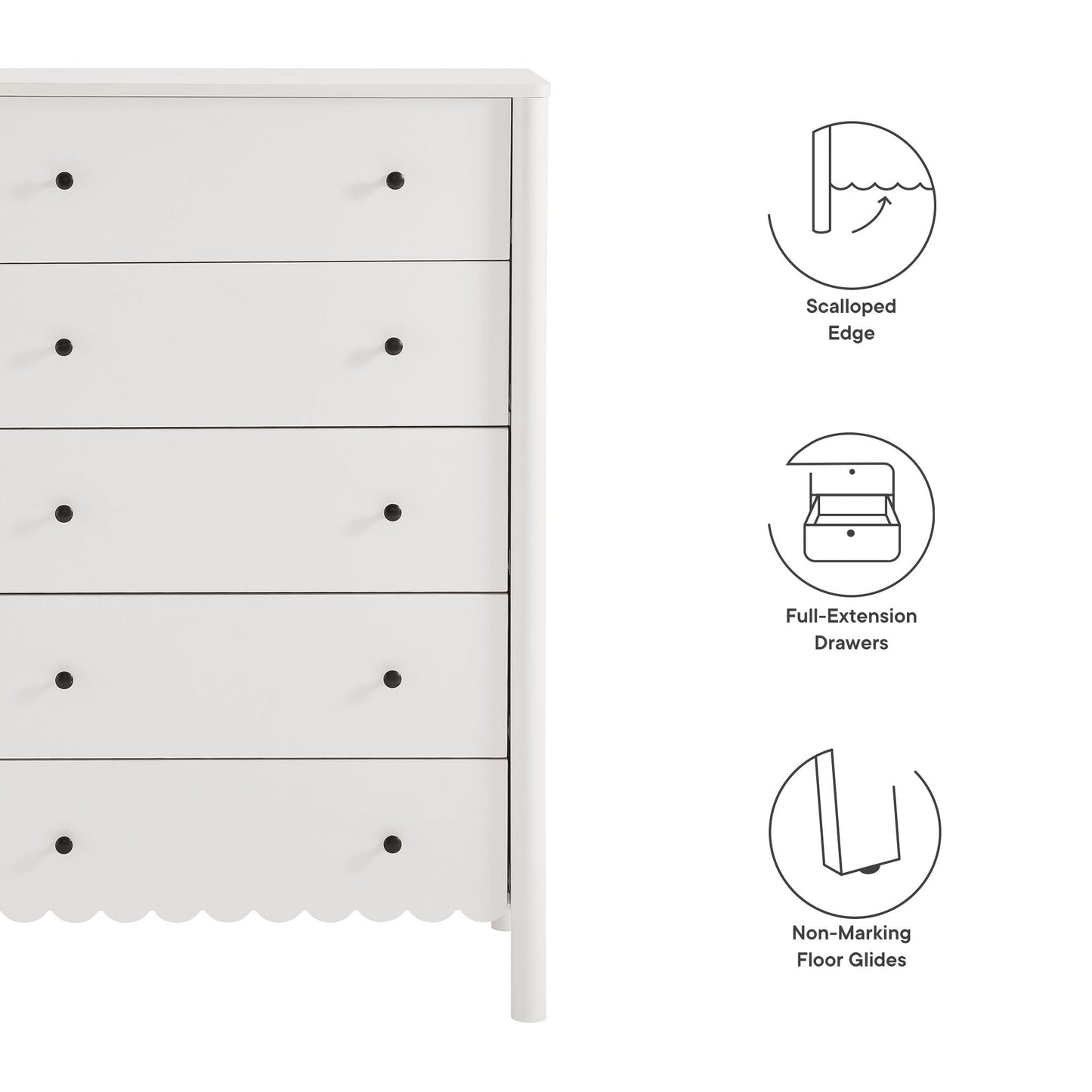 Emmeline Scalloped 5-Drawer Chest