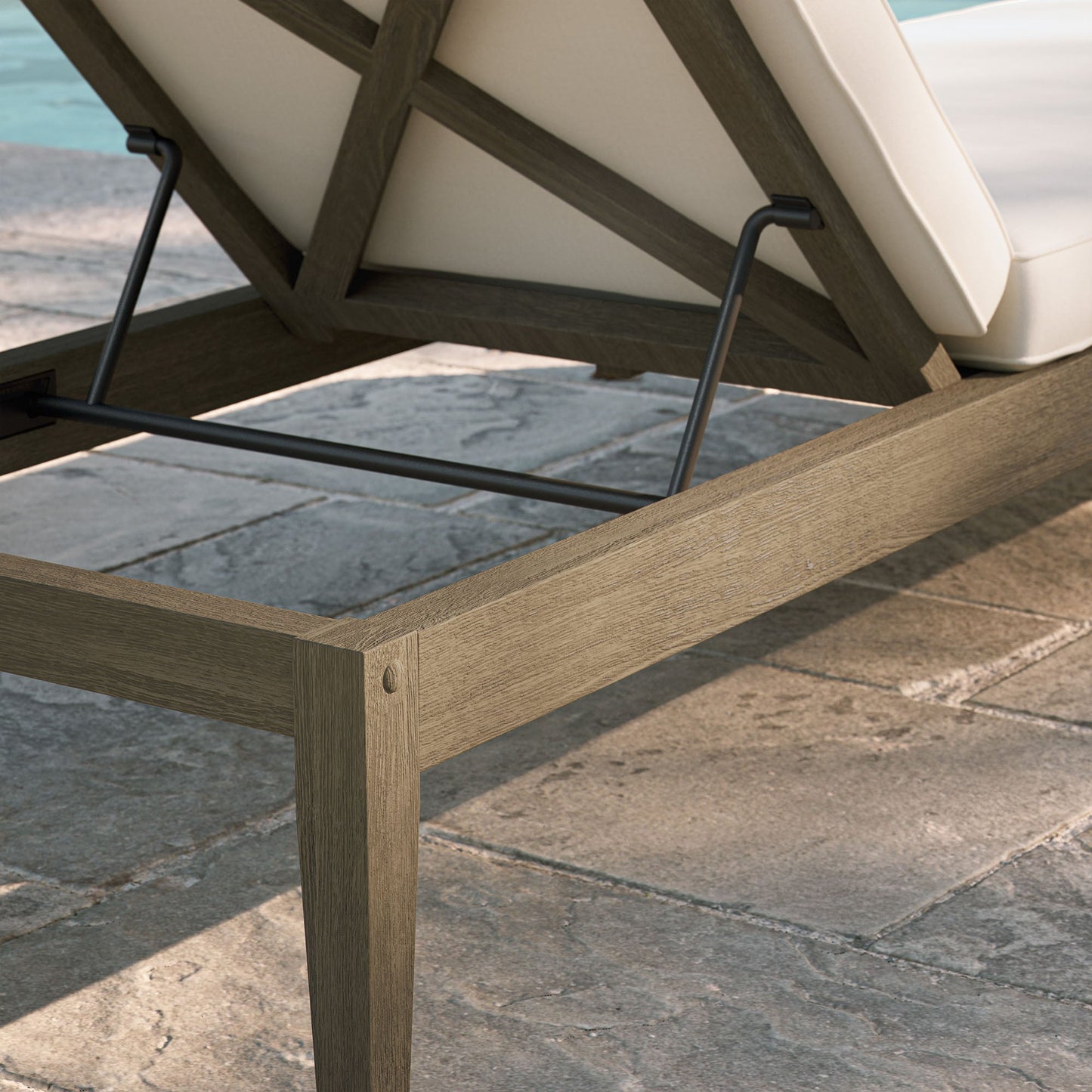 Northlake Outdoor Patio Teak Chaise Lounge