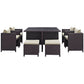 Inverse 9 Piece Outdoor Patio Dining Set