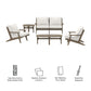 Saratoga 5-Piece Outdoor Patio Teak Wood Furniture Set