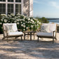 Saratoga 3-Piece Outdoor Patio Teak Wood Furniture Set with Lounge Chairs and Side Table