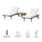 Saratoga Outdoor Patio Teak Wood 3-Piece Chaise Lounge Furniture Set